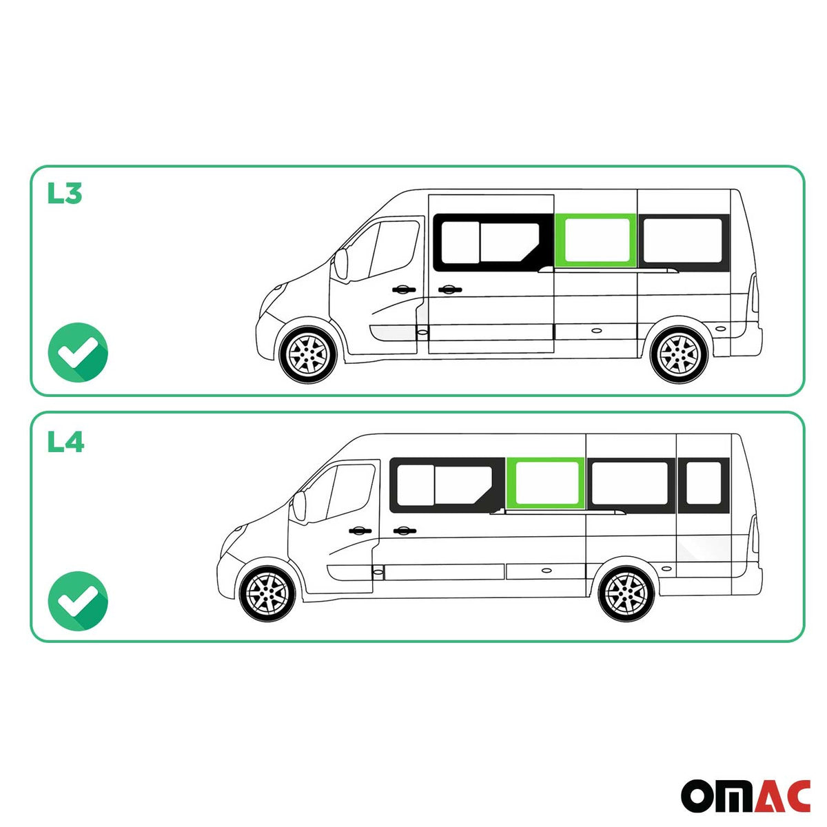 Seitenfenster Auto Fenster für Opel Movano 2010–2021 Schiebetür Links L3 L4