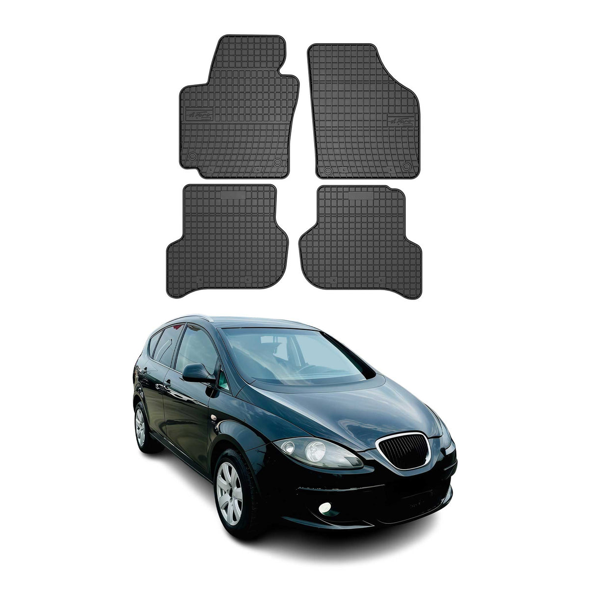 OMAC Gummi Fußmatten für Seat Altea 2004-2015 Automatten Gummi Schwarz 4tlg