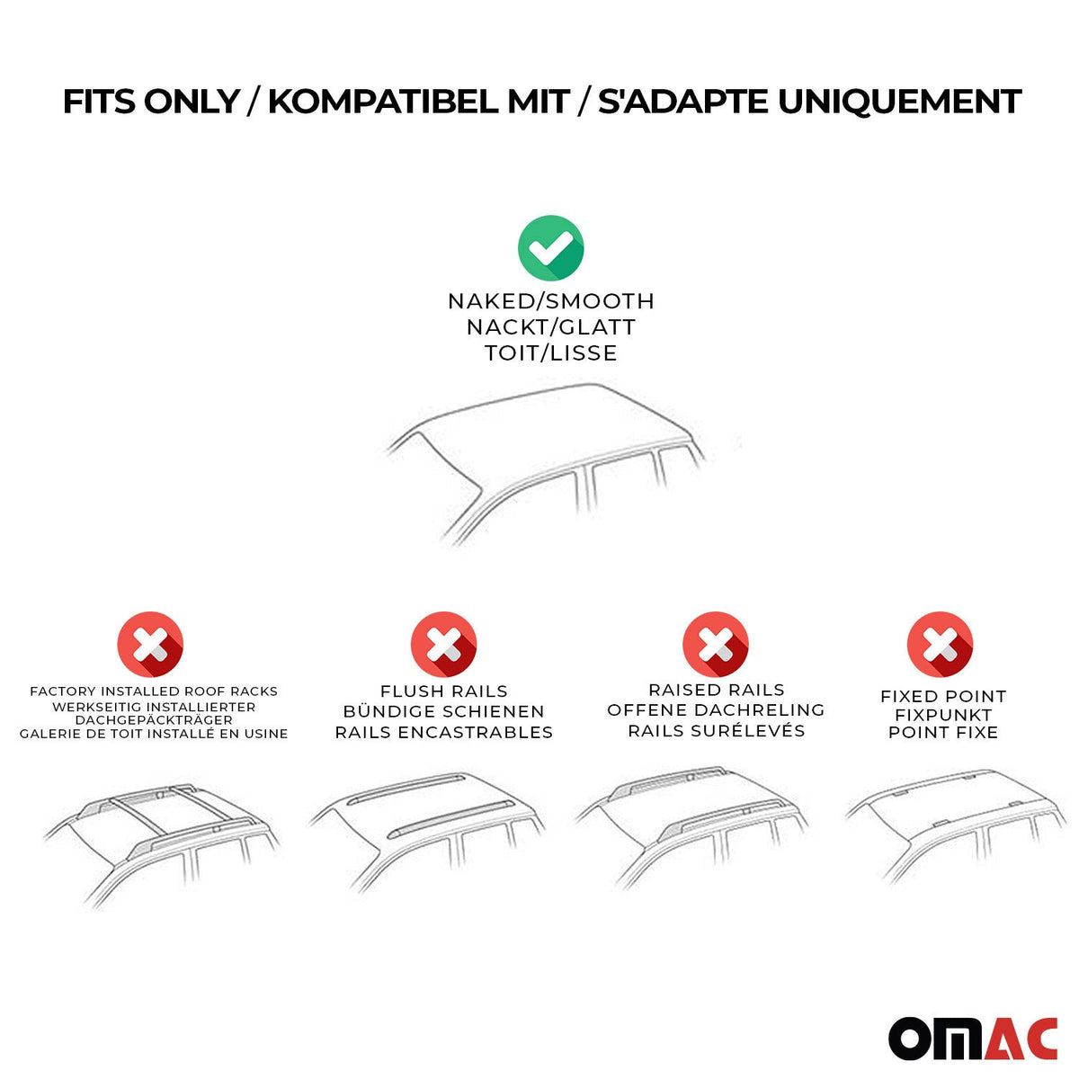 Menabo Dachträger Grundtäger für BMW 5er F11 Touring 2009-2017 50kg Schwarz 2x