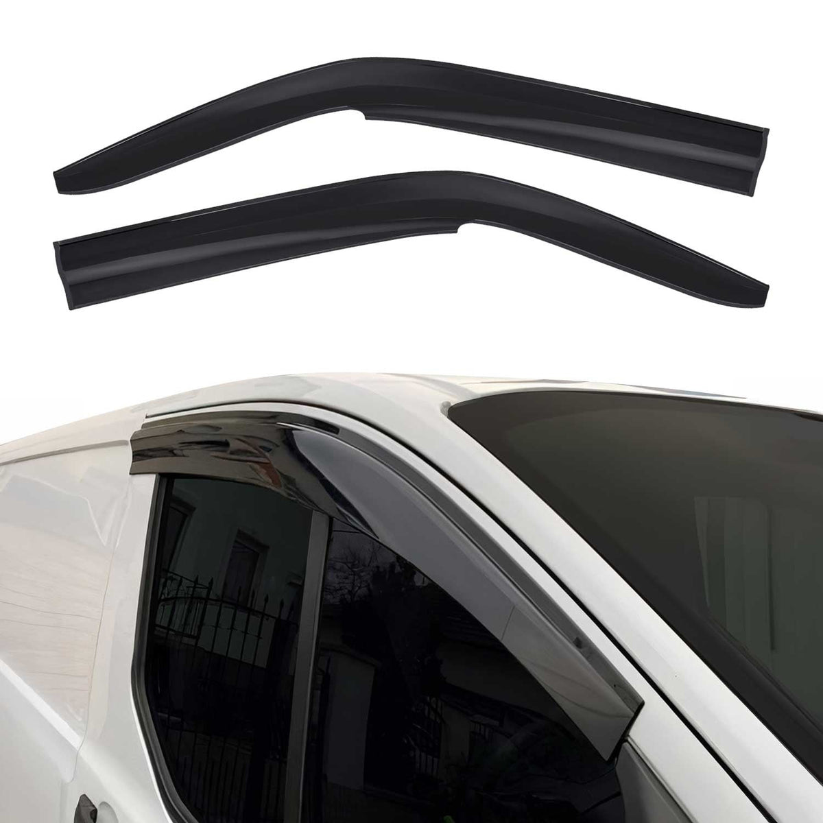 Windabweiser Regenabweiser für VW Transporter T5 T6 2003-2022 Acryl Schwarz 2x