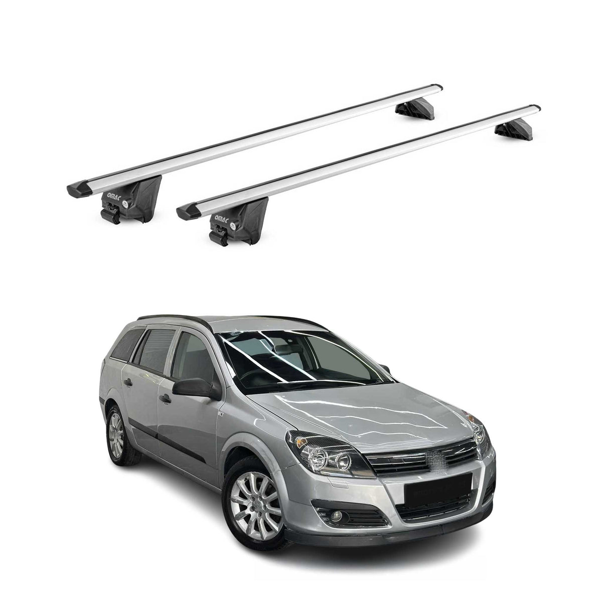 Dachträger Grundtäger für Opel Astra H J Kombi 2004-2015 100kg Alu Grau 2tlg ABE