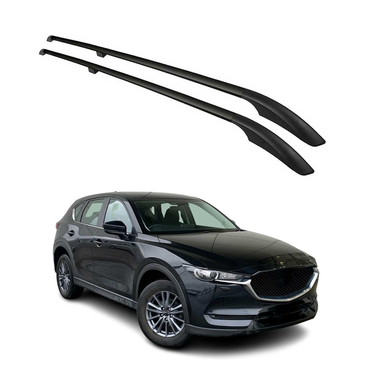 Dachreling Relingträger für Mazda CX-5 2017-2023 Auto Grundträger Schwarz 2x