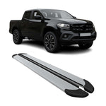 Trittbretter Seitenschutz für Mercedes X Klasse DoubleCab 2017-23 Alu Silber 2x