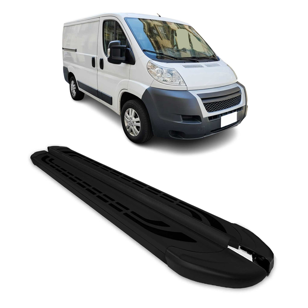 Trittbretter Seitenschweller für Citroen Jumpy 2006-2016 L1 Kurzer Alu Schwarz