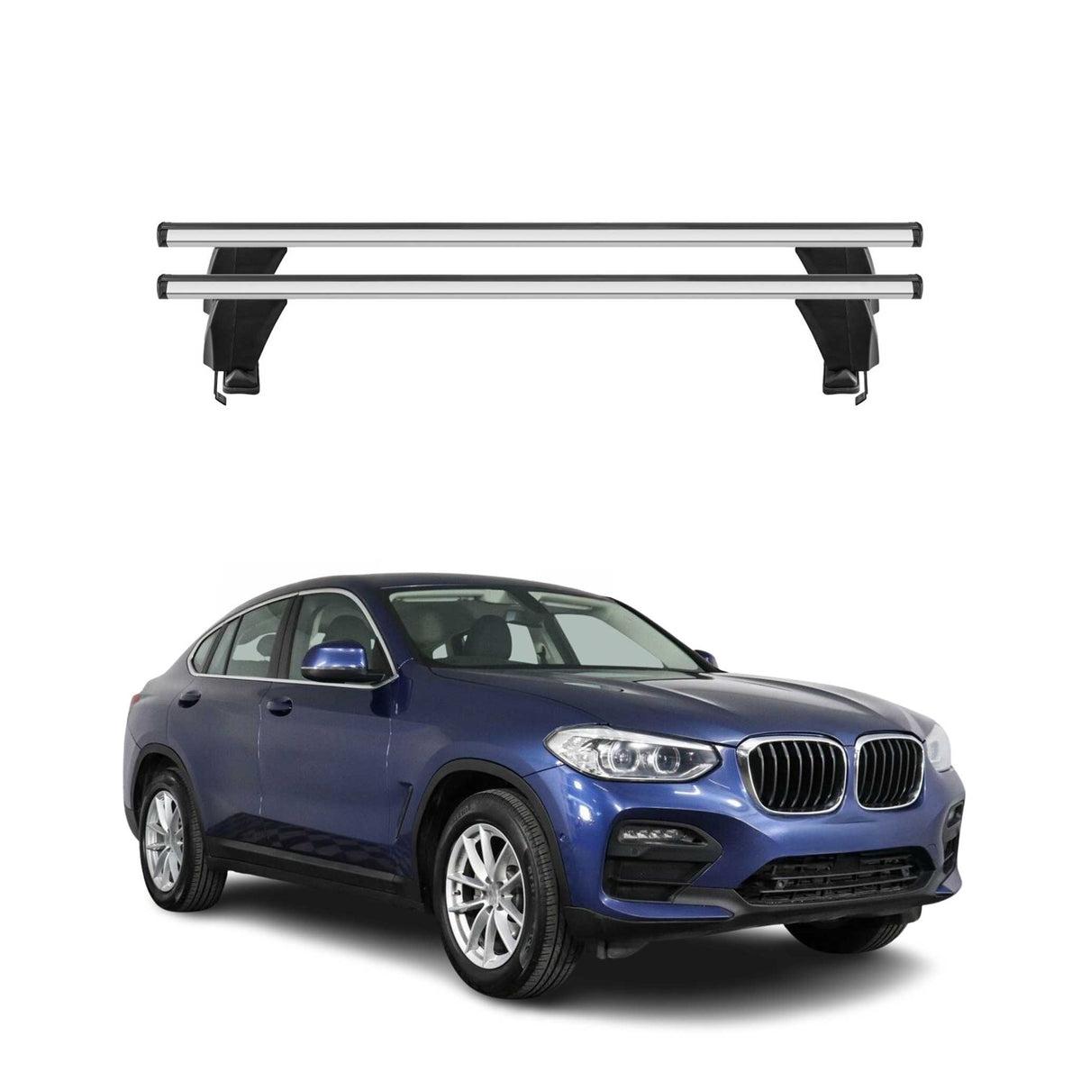 Menabo Dachträger Grundtäger für BMW X4 G02 2018-2025 50kg Alu Silber 2 tlg