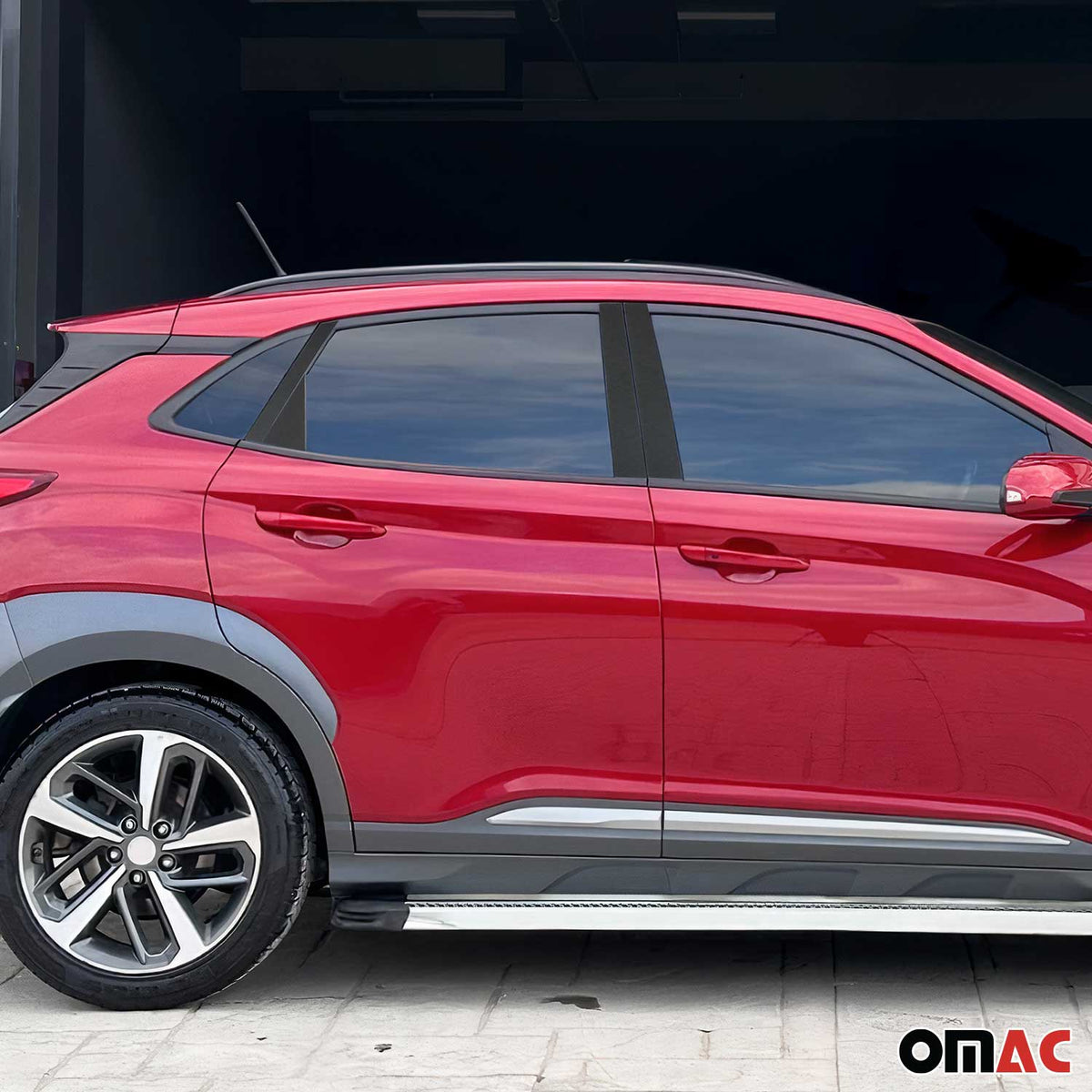 B-Säule Türsäulen Verkleidung für Hyundai Kona 2017-2020 Chrom Kohlefaserfolien