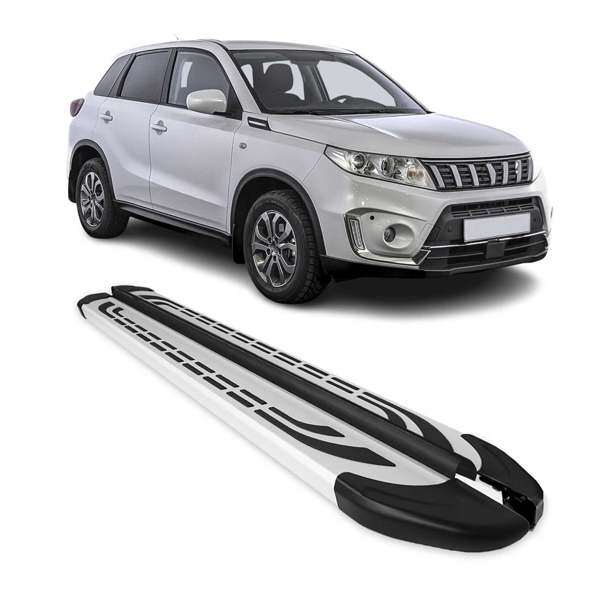 Alu Trittbretter Seitenschweller Seitenbretter für Suzuki Vitara 2015-2026 Grau