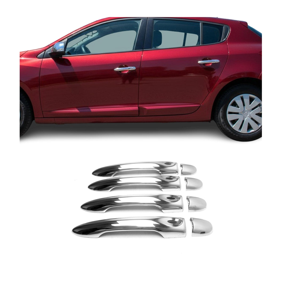 Türgriff Blende Türgriffkappen für Renault Grand Scenic 2009-2016 4Tür Chrom 8x