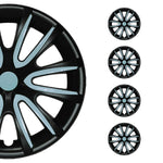 4x Radkappen Radzierblenden für 14" Zoll Stahlfelgen Schwarz Hell Blau