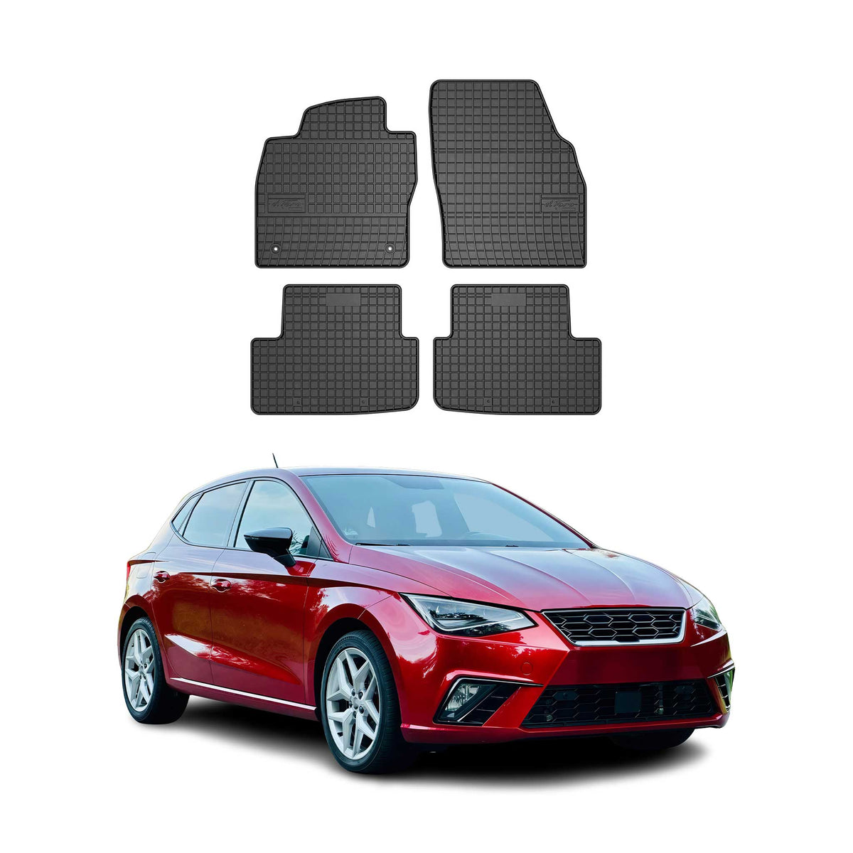 OMAC Gummi Fußmatten für Seat Ibiza 2017-2026 Automatten Gummi TPE Schwarz 4tlg Namma Markt