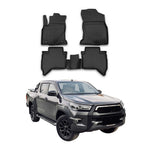 OMAC Gummimatten Fußmatten für Toyota Hilux 2015-2026 TPE Automatten Schwarz 4x