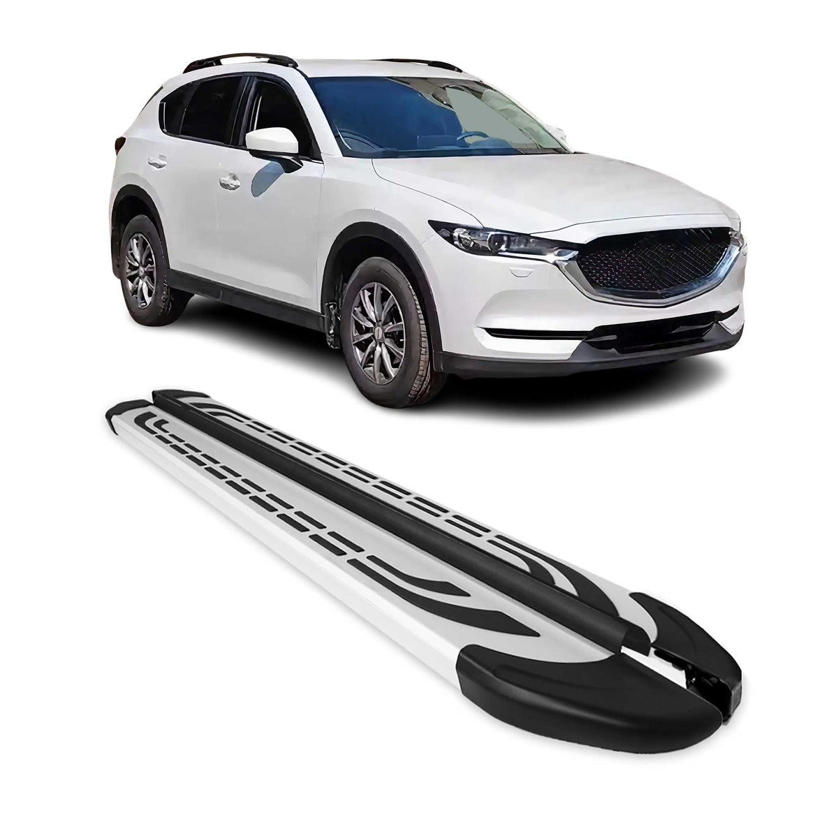 Trittbretter Seitenschweller Seitenbretter für Mazda CX-5 2017-2025 Alu Grau