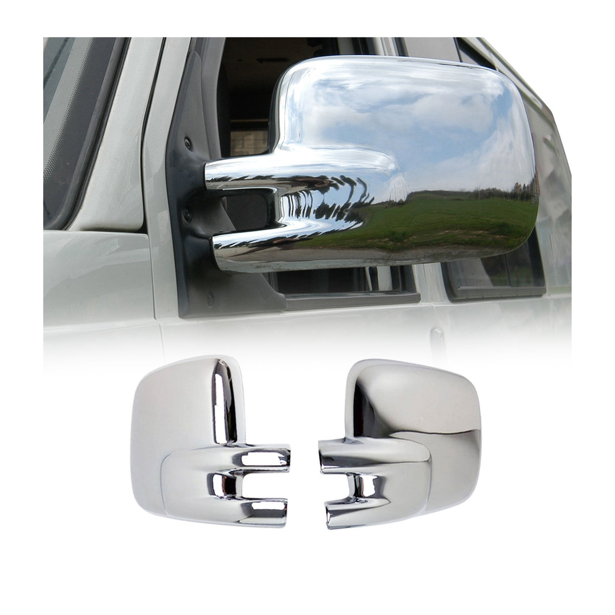 Spiegelkappen Spiegelabdeckung für VW Transporter T4 1990-2003 Chrom ABS Silber