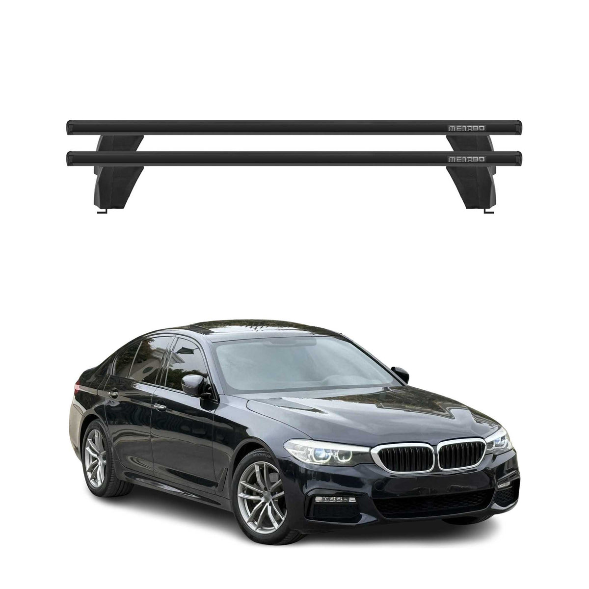 Menabo Dachträger für BMW 5er G30 Limo 2016-2023 / M5 F90 Limo 2018-2023 Schwarz