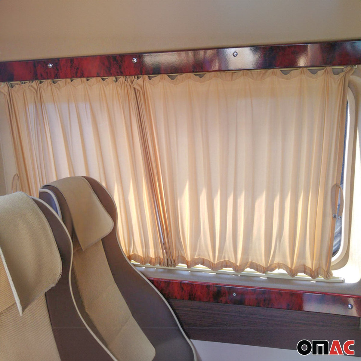Gardine Sonnenschutz für Ford Transit 2000-2014 Mittel Doppelhecktür Beige 6x