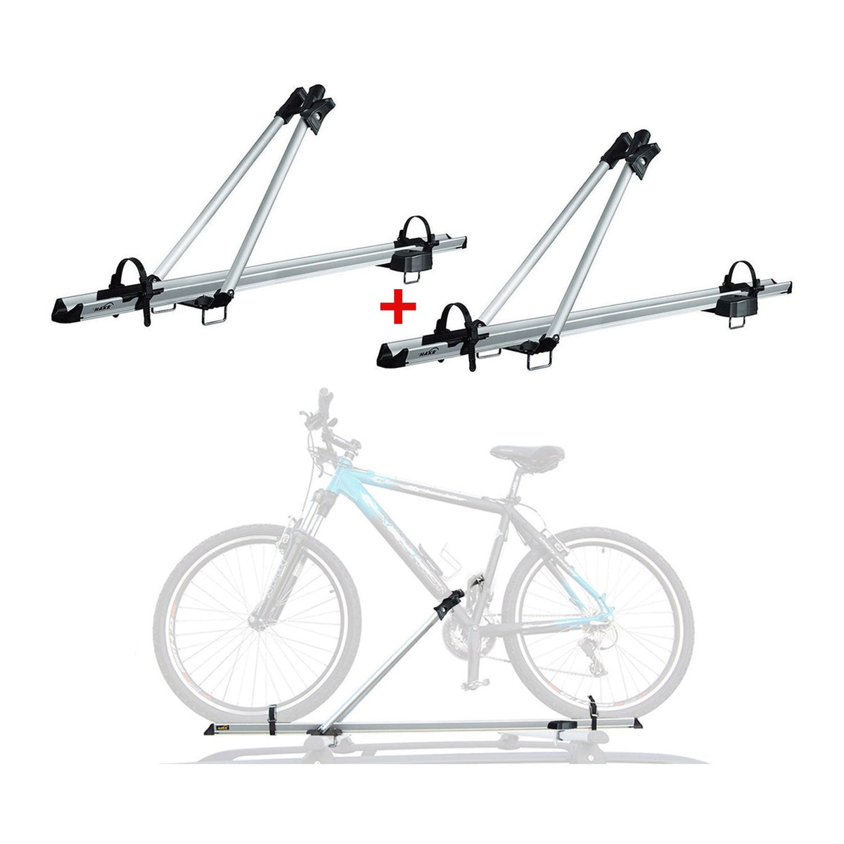 Fahrradträger Dachfahrradträger bis 17kg Aluminium Silber Fahrradhalter 2tlg
