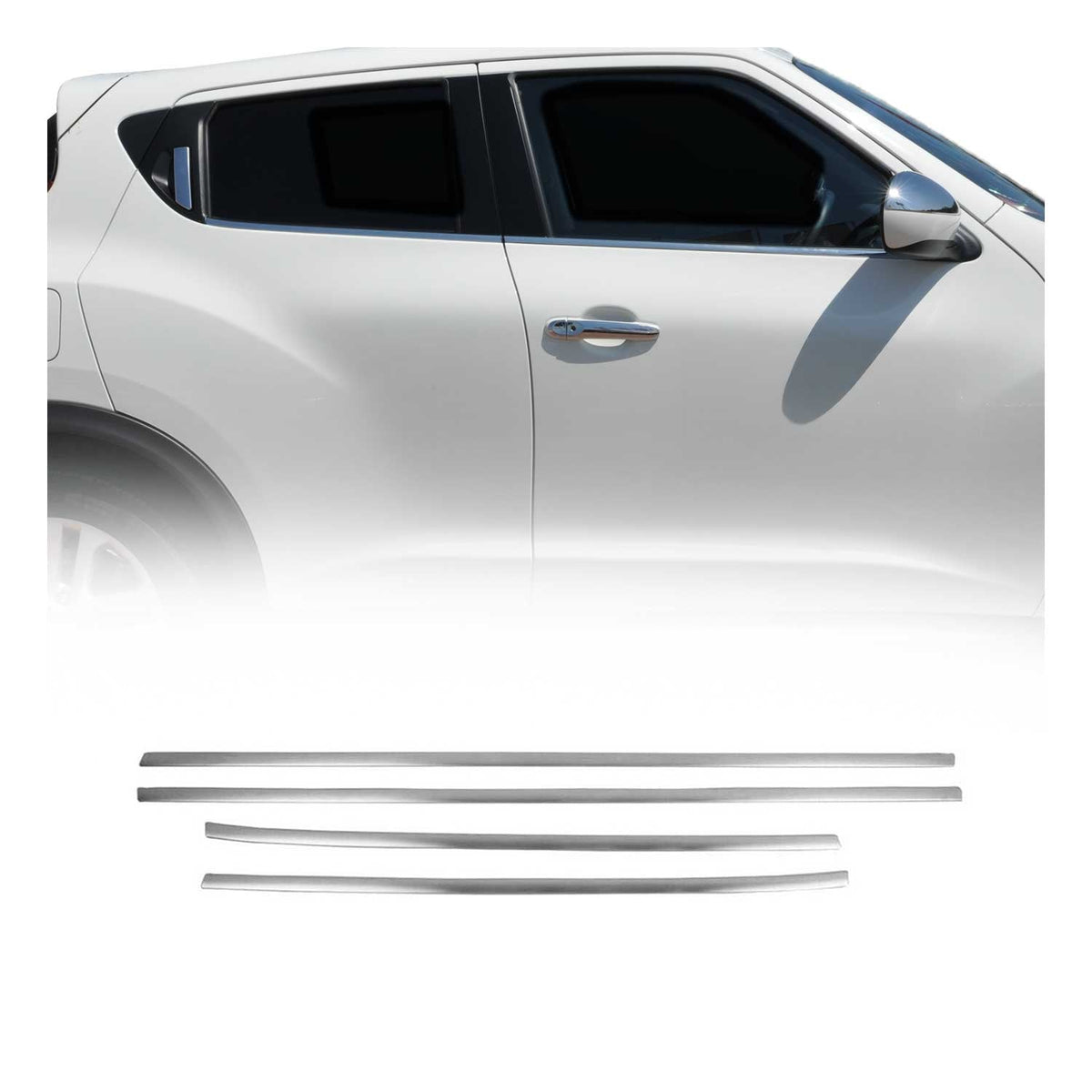 Fensterleisten Zierleisten für Nissan Juke 2010-2020 Edelstahl Chrom 4tlg