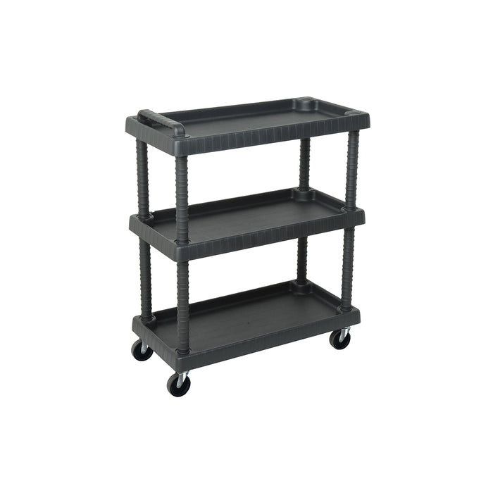 Rollwagen 3 Etagen Rollen Trolley Werkstattwagen Montagewagen Schwarz 40 kg
