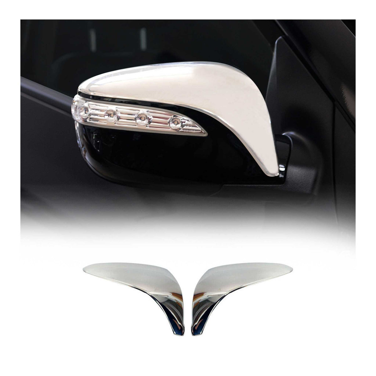 Spiegelkappen Spiegelabdeckung für Hyundai ix35 2010-2015 Edelstahl Chrom 2tlg