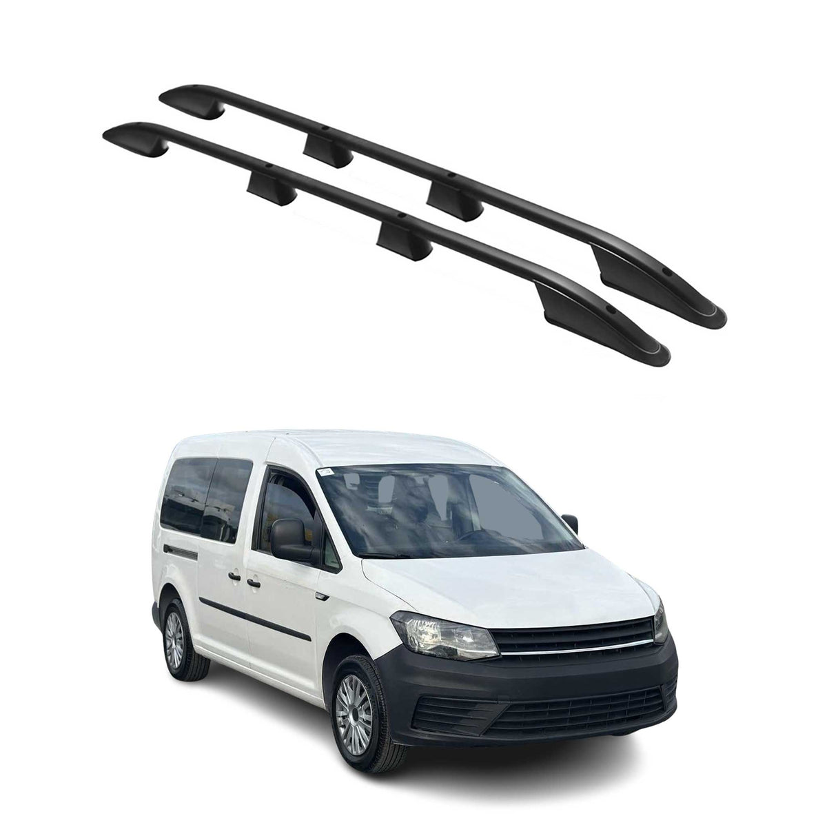 Dachreling Dachgepäckträger für VW Caddy Maxi 2015-2020 L2 Langer  Alu Schwarz