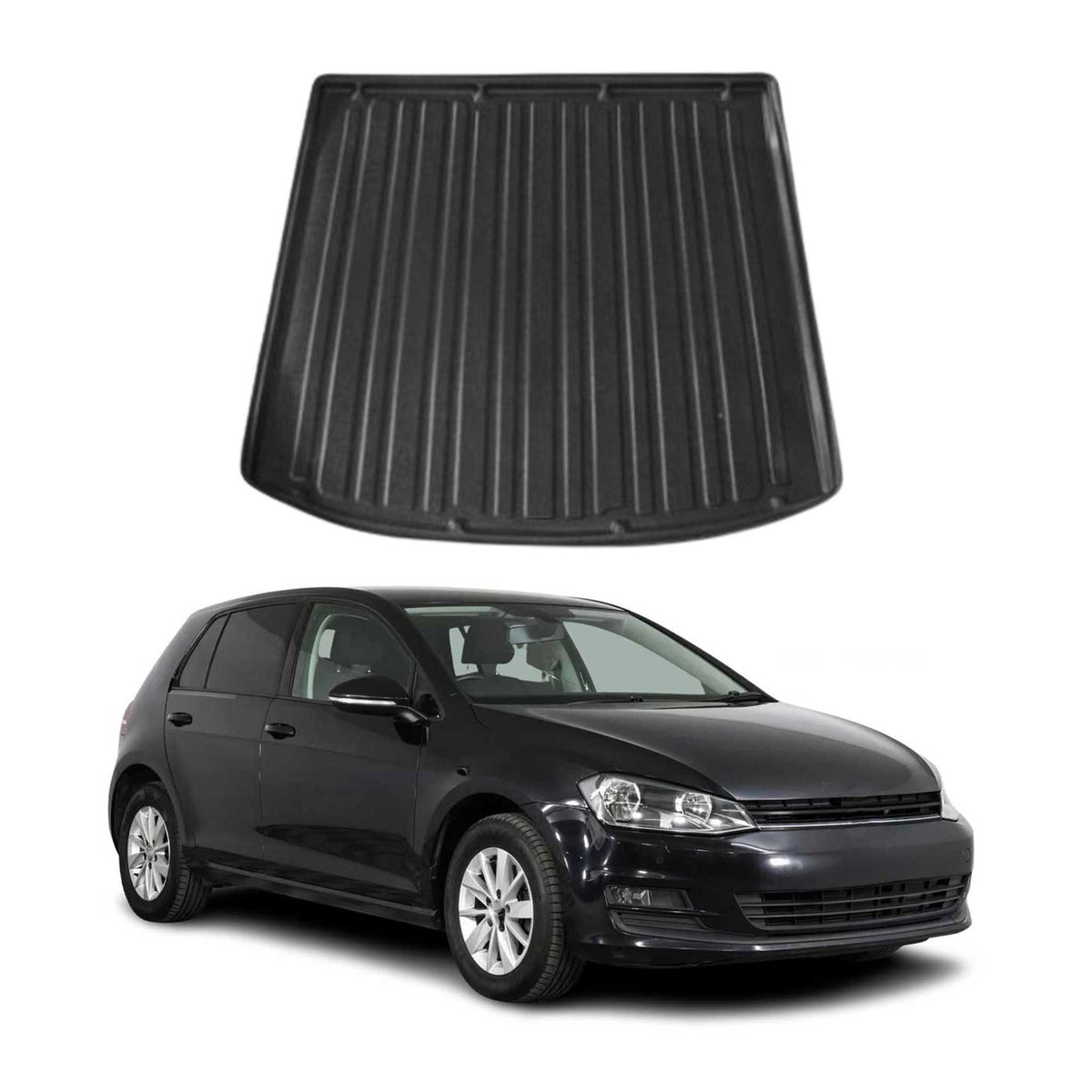 Kofferraumwanne Laderaumwanne für VW Golf 2013-2019 Variant Gummi TPE Schwarz
