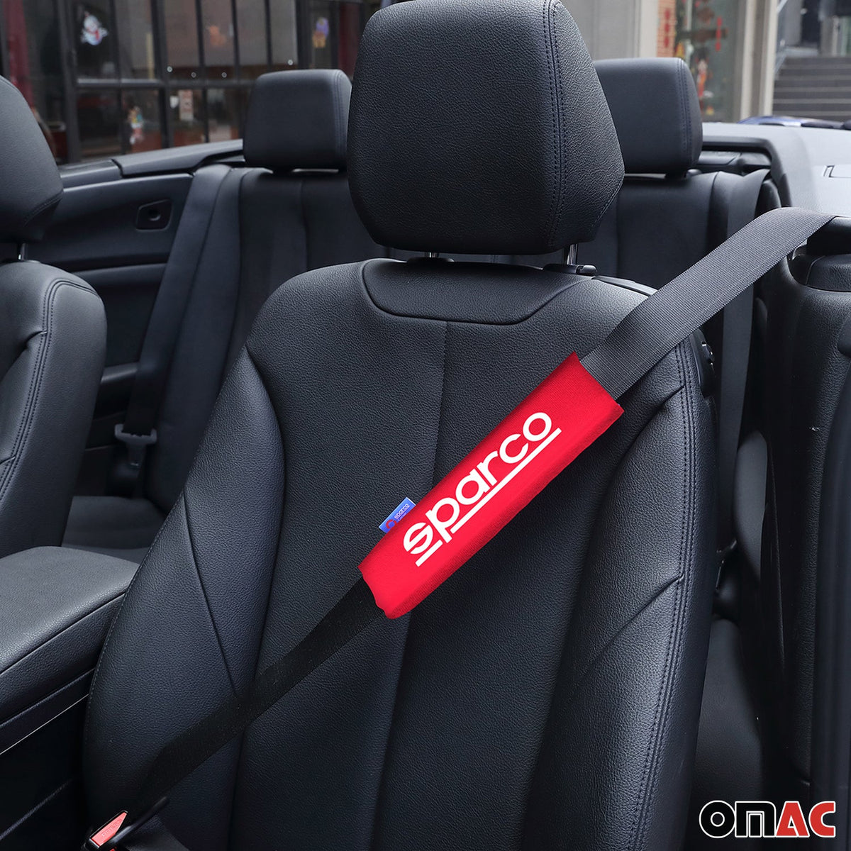 SPARCO Gurtschoner Gurtpolster Sicherheitsgurt Gurtschutz Autogurt Rot 2x