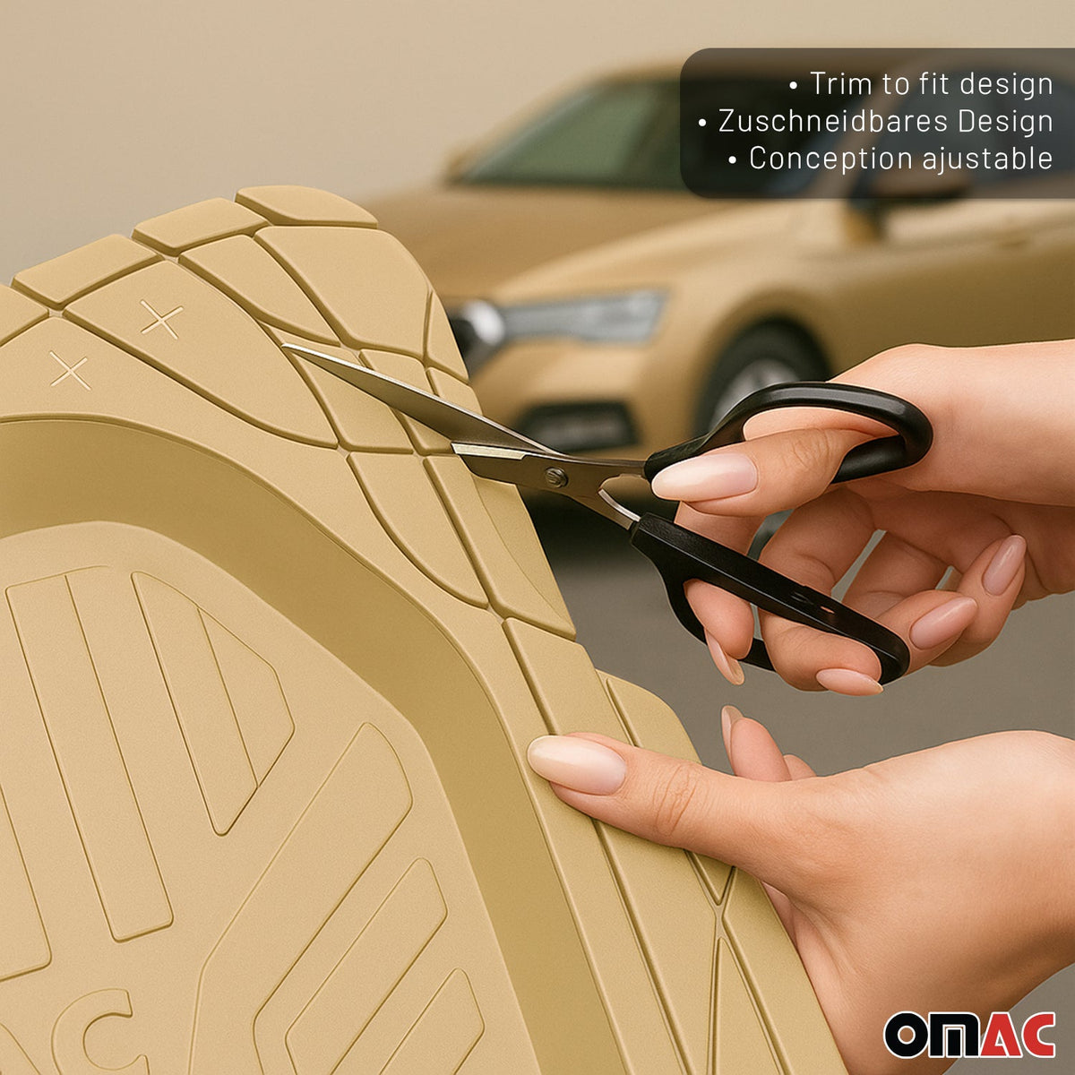 Fußmatten Automatten für VW Polo 3D Passform Hoher Rand Universal Beige
