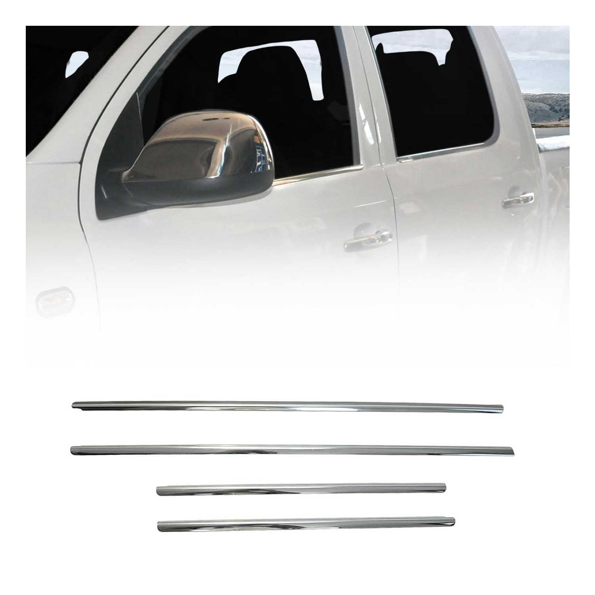 Fensterleisten Zierleisten für VW Amarok 2010-2021 Edelstahl Chrom 4tlg