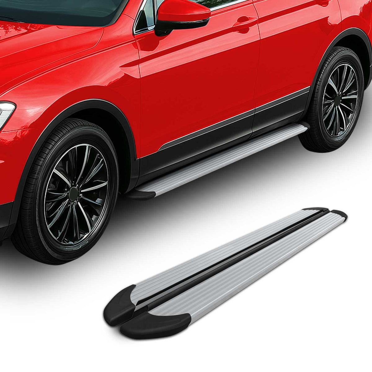 Trittbretter Seitenschweller für VW Amarok DoubleCab 2022-2024 Alu Silber 2 tlg
