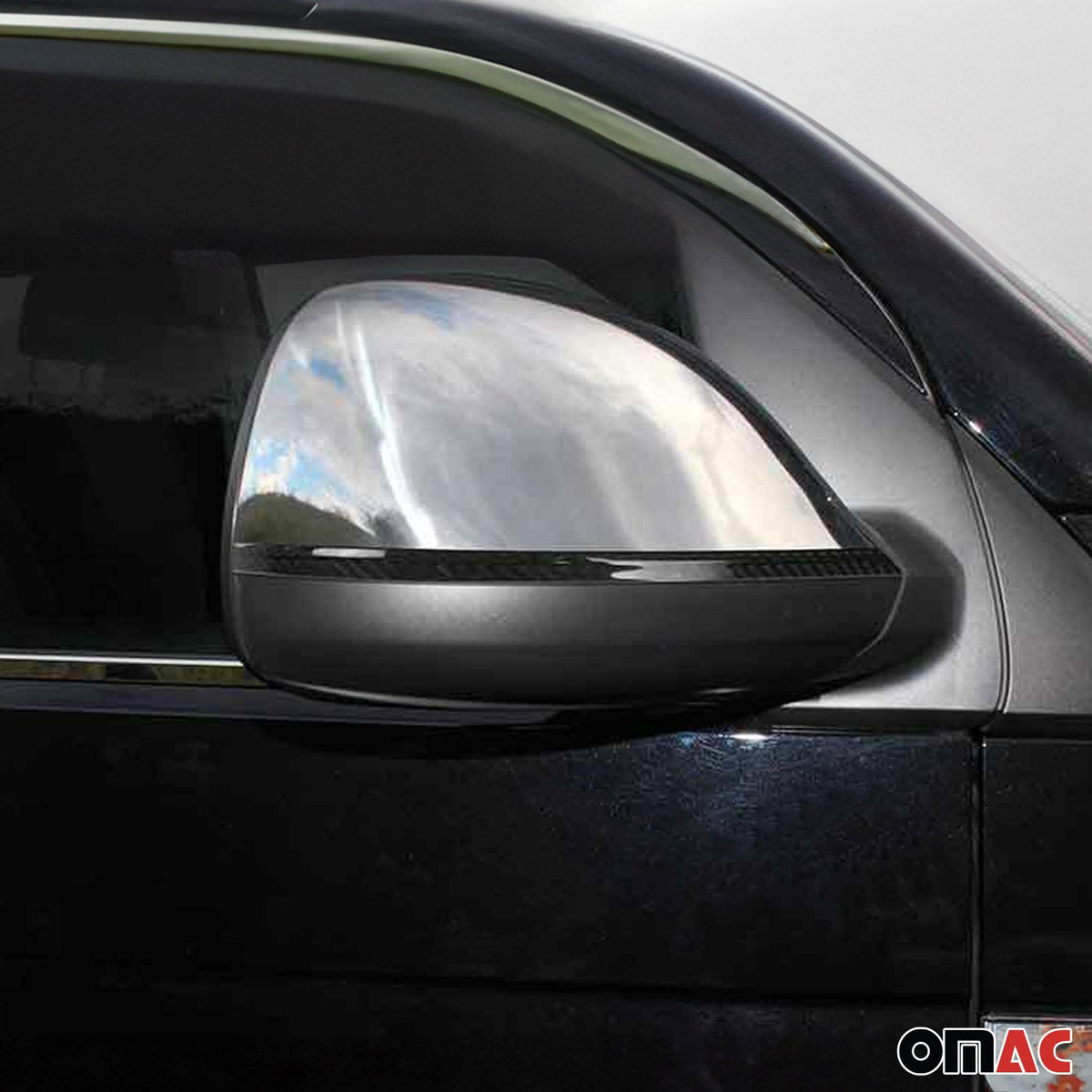 Spiegelkappen Leiste für VW Amarok 2010-2021 Kohlefaser Carbon Schwarz 2tlg