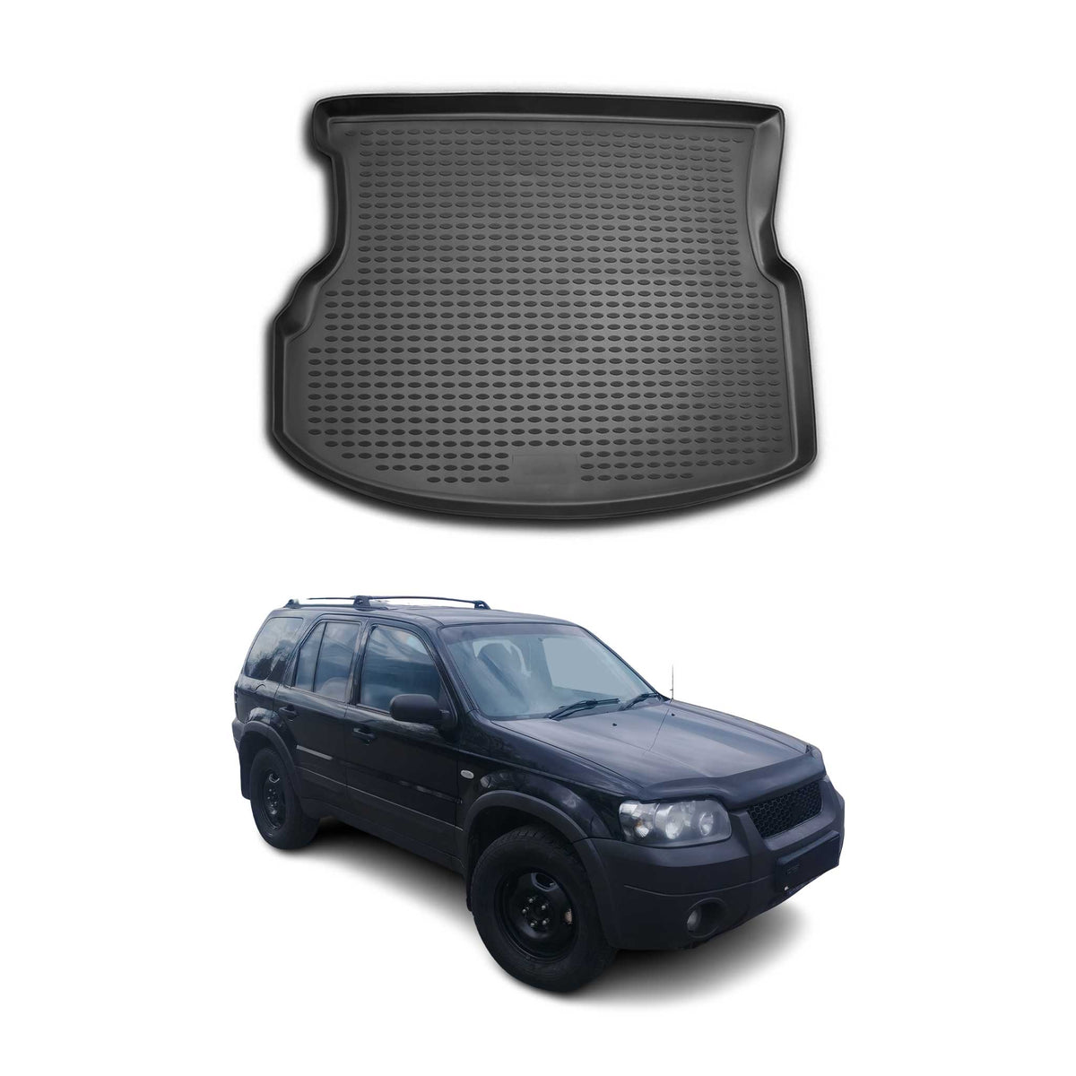 Kofferraummatte Kofferraumwanne für Ford Maverick 2001-2005 Gummi TPE Schwarz