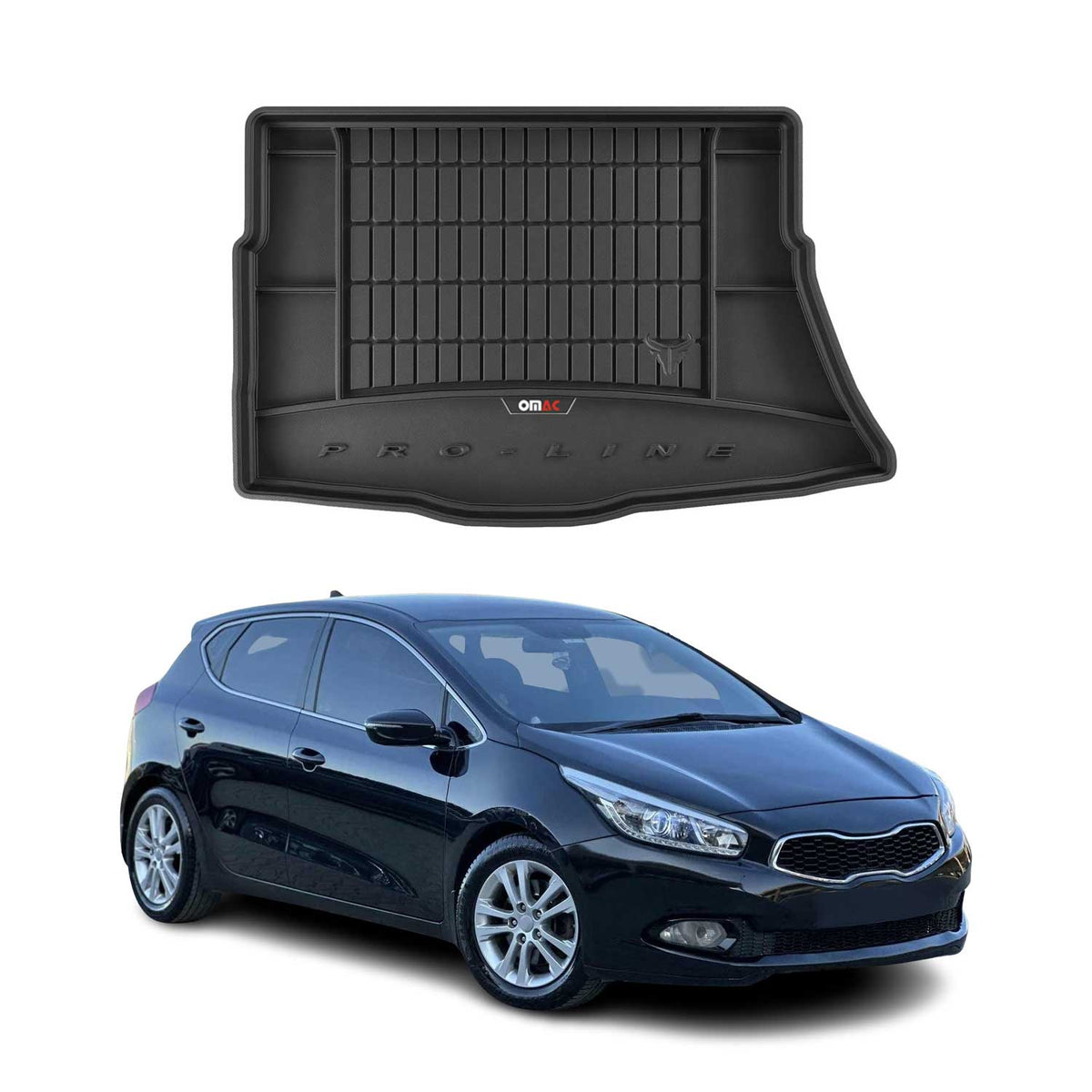 OMAC Gummi Kofferraumwanne für Kia Ceed 2012-2018 TPE Laderaumwanne Schwarz