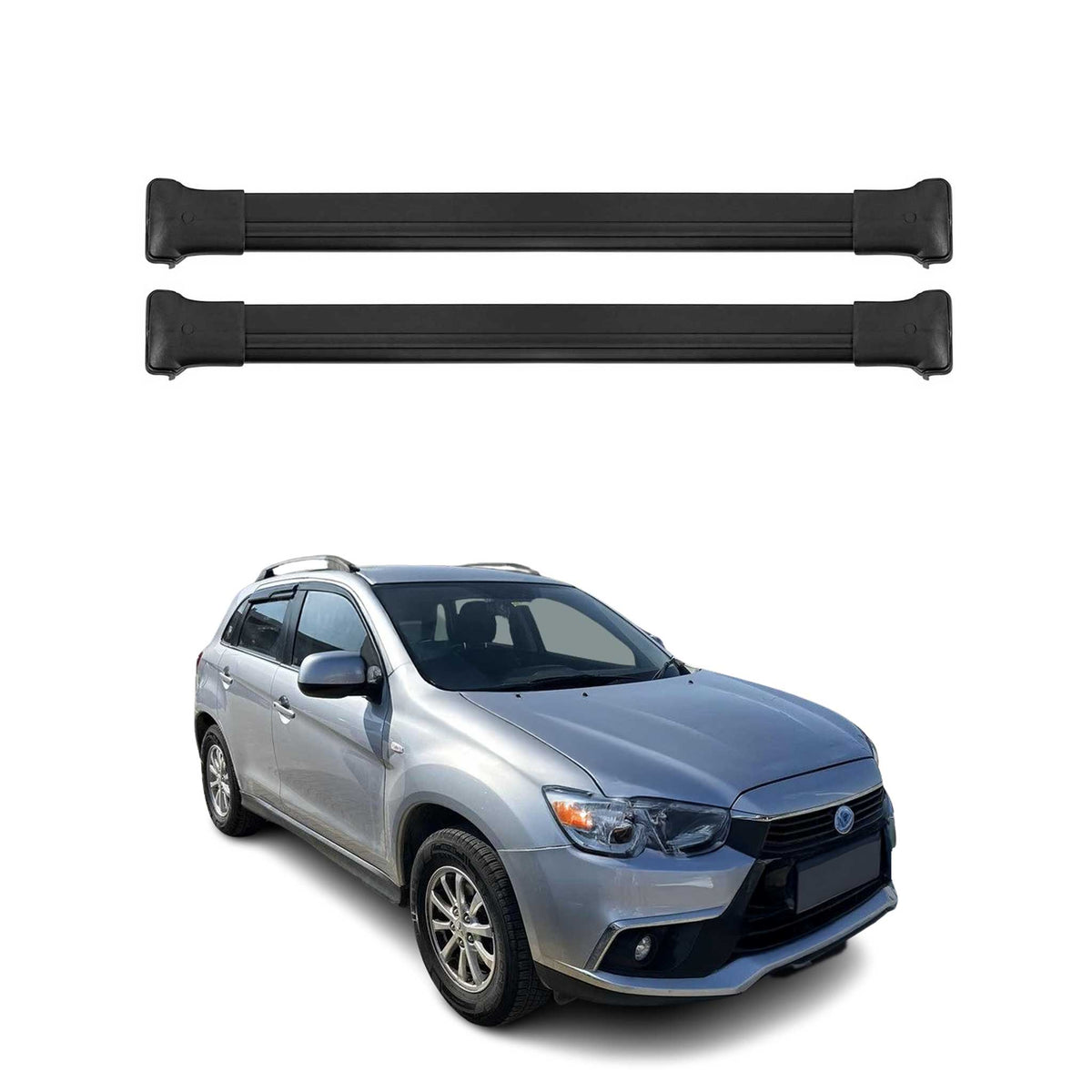 Dachträger Grundtäger für Mitsubishi ASX 2010-2023 75kg Aluminium Schwarz 2x