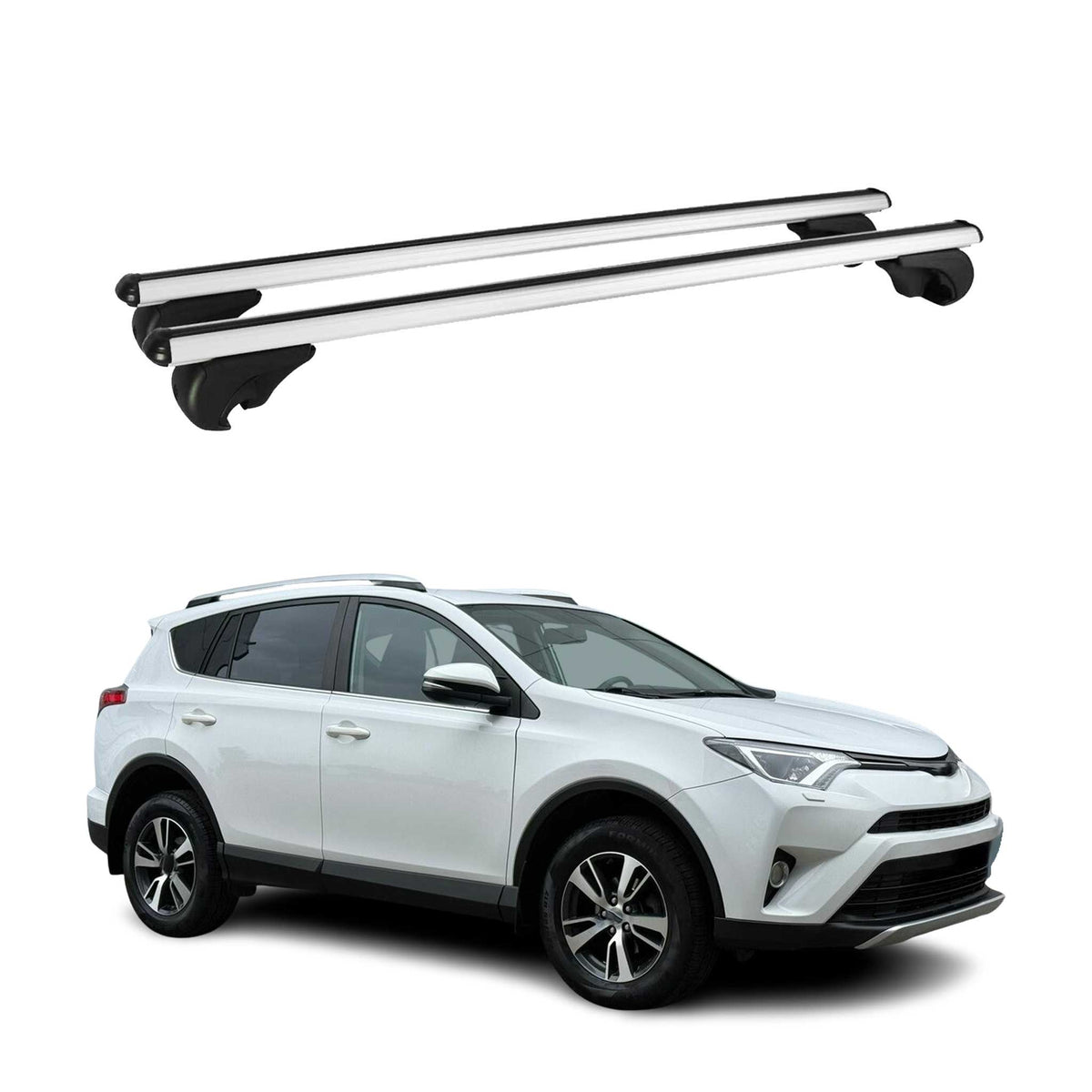 Dachträger Grundtäger für Toyota RAV4 XA40 2012-2015 75kg Alu Silber 2 tlg