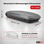 OMAC Dachbox Dachkoffer Gepäckbox 480 Liter Carbonlook Abschließbar Autobox TÜV