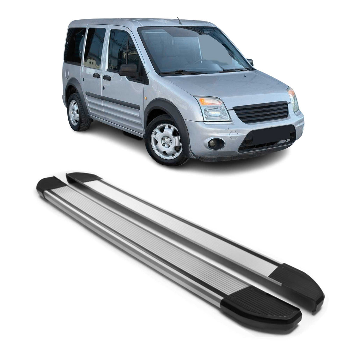 Aluminium Seitenschweller für Ford Connect 2002-2013 L1 Kurzer Silber 2tlg