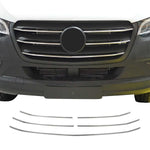 Kühlergrill Leisten für Mercedes Sprinter 907 910 2018-2026 Gebürstet Chrom 5x