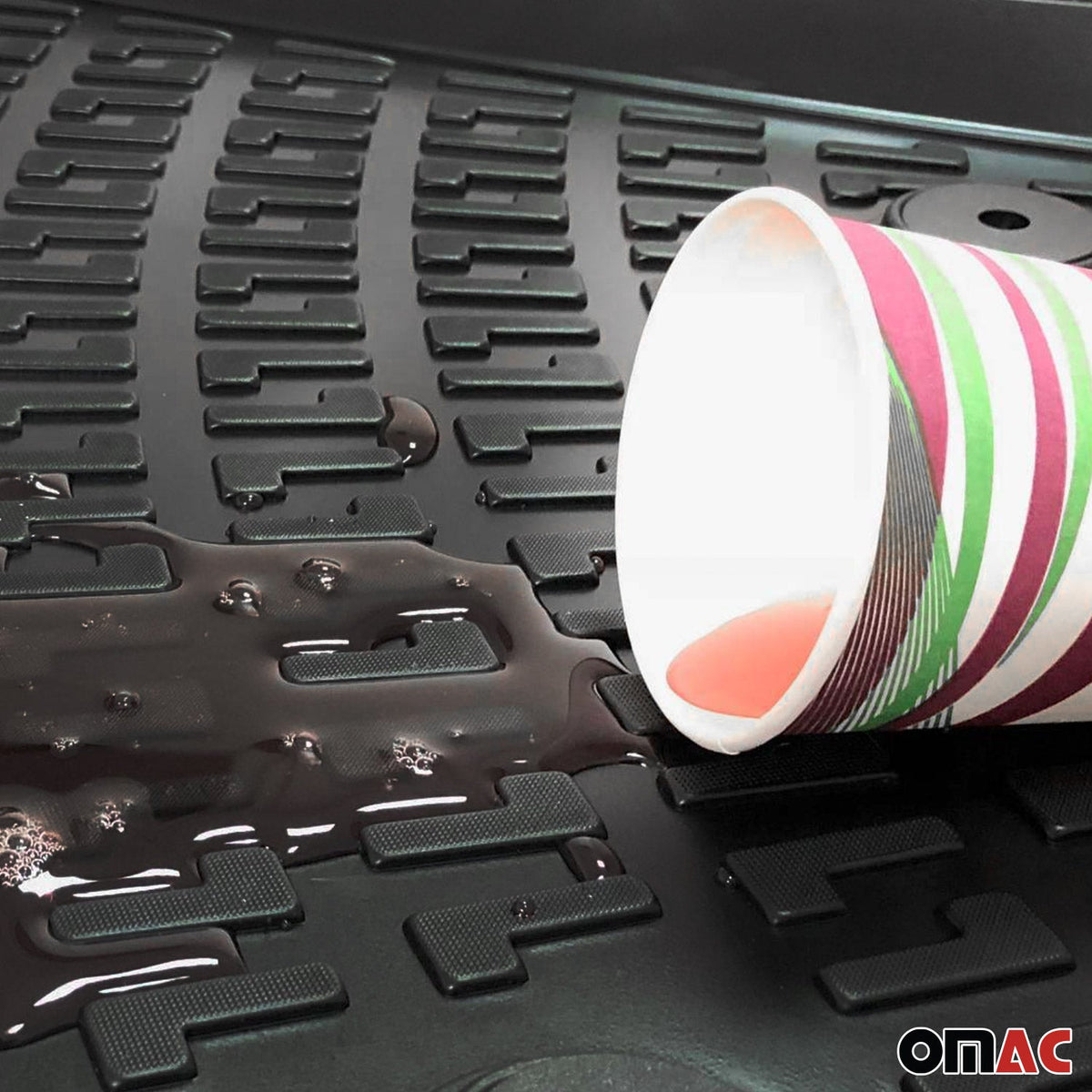 Fußmatten 3D Gummimatten für Hyundai Kona 2018-2023 Gummi TPE Schwarz 4tlg
