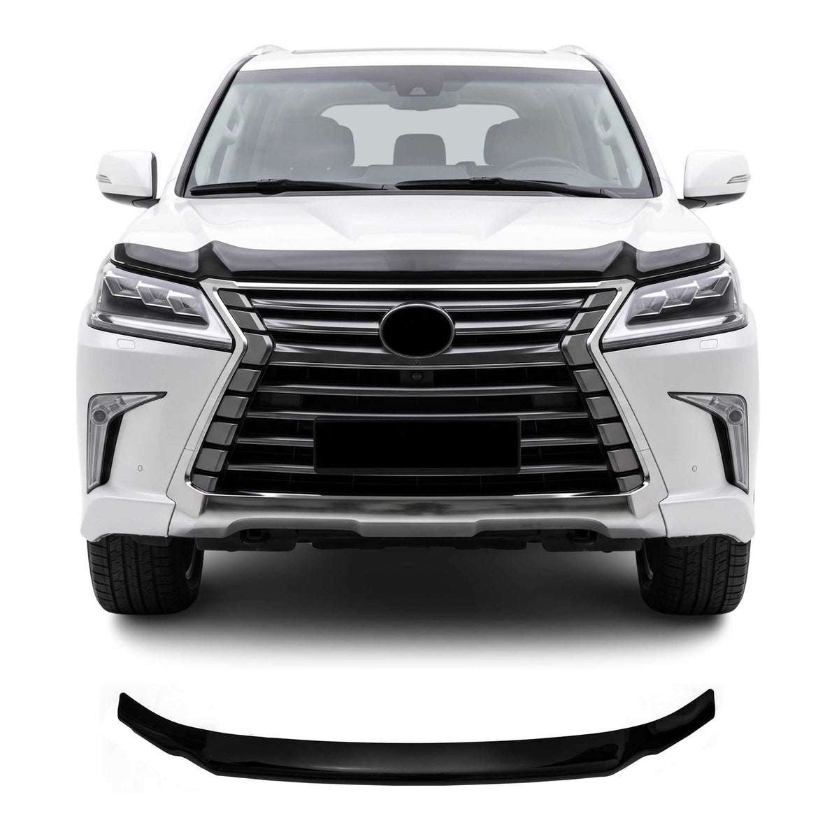 Motorhaube Deflektor Insekten Steinschlagschutz für Lexus LX 570 2015-21 Dunkel