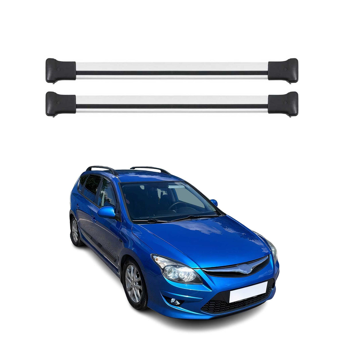 Dachträger Grundtäger für Hyundai i30 Kombi 2007-2012 75kg Alu Grau 2 tlg