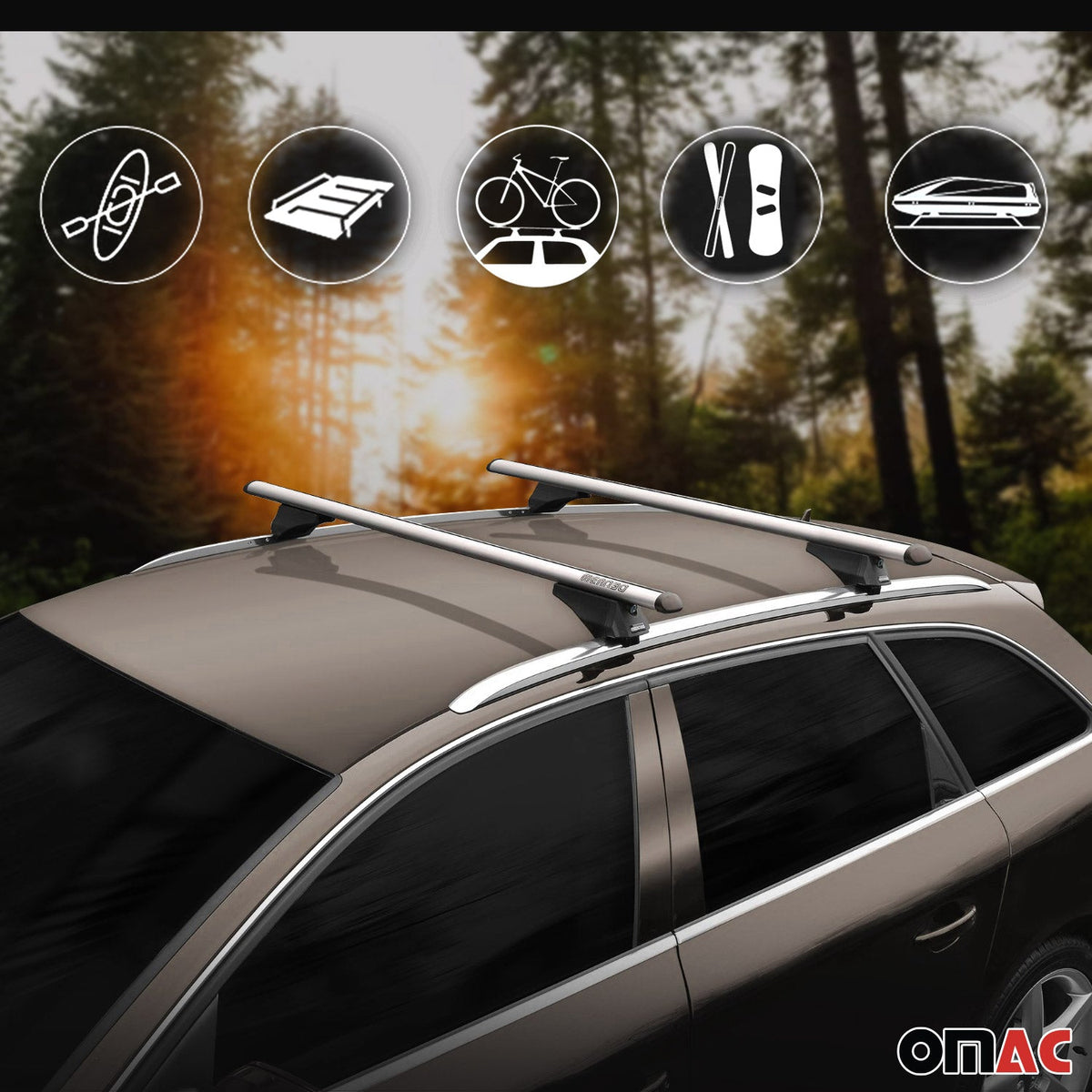 Menabo Dachträger Grundtäger für Lexus NX AZ10 2014-2021 75kg Alu Silber 2 tlg