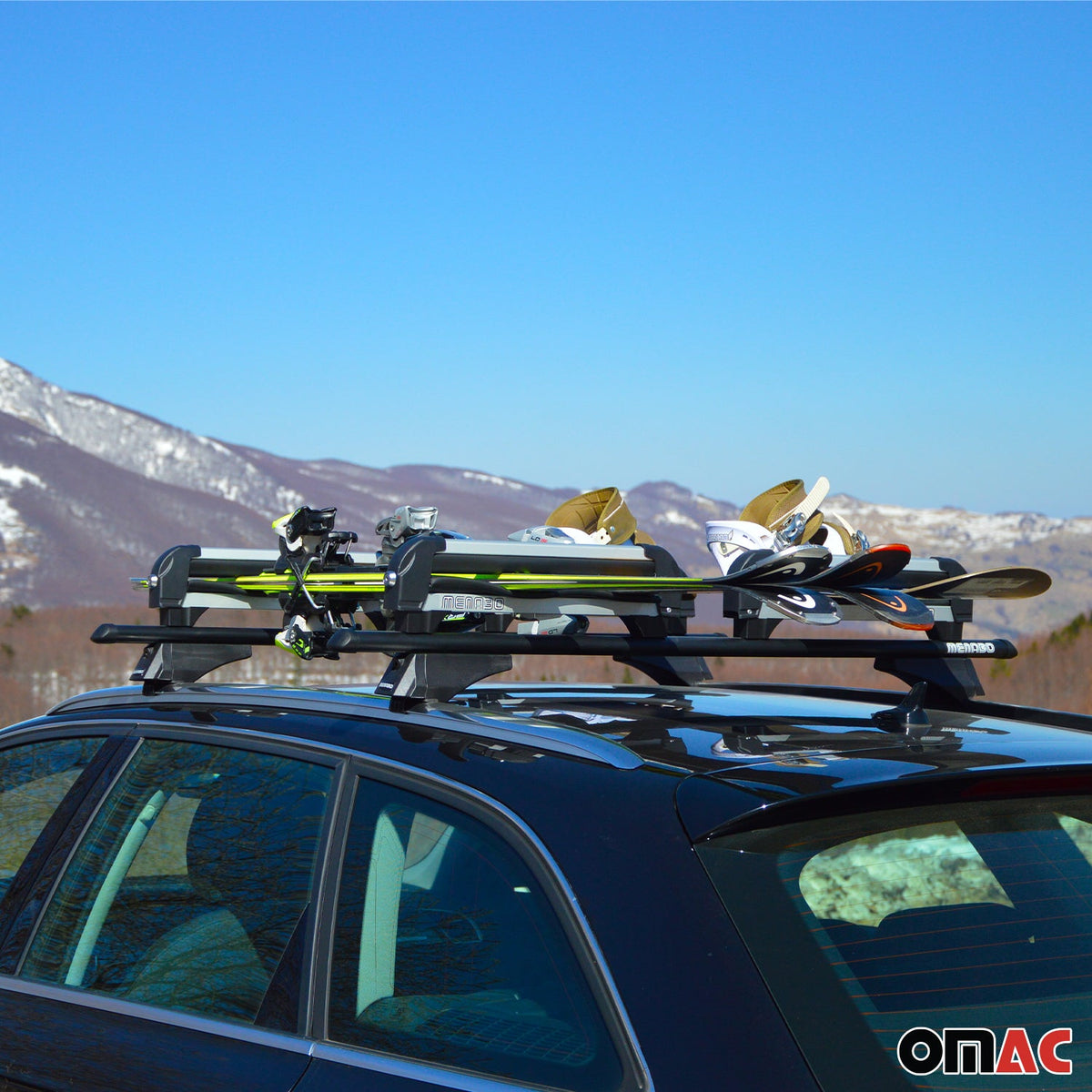 Menabo Skiträger Snowboardträger Universal Abschließbar Schwarz 2x