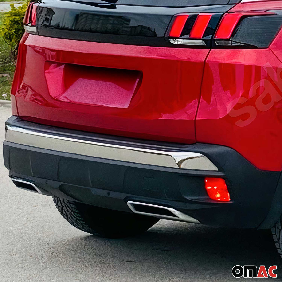 Stoßstangen Diffusor Auspuffrahmen für Peugeot 3008 2016-2020 Chrom ABS 2 tlg