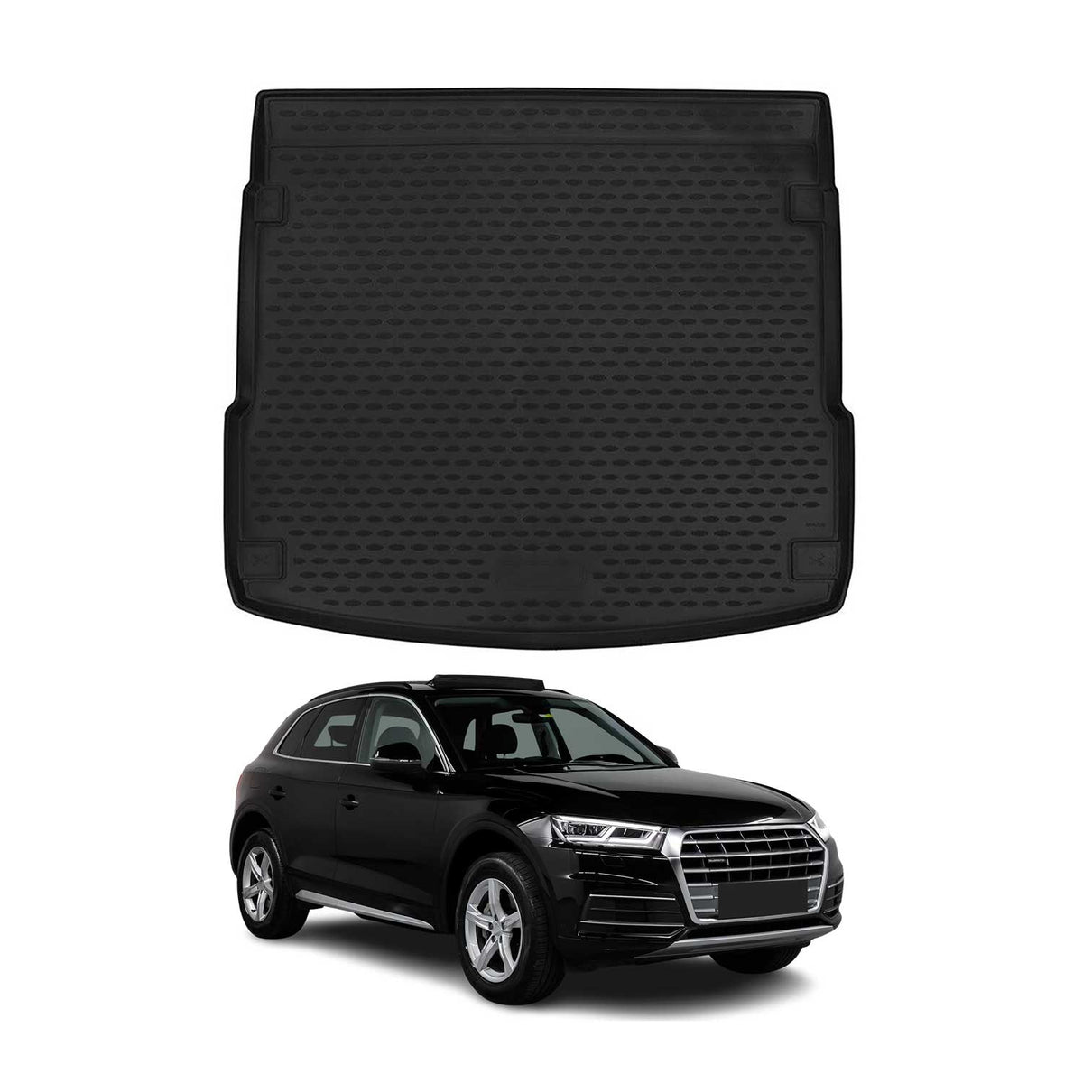 Kofferraummatte Kofferraumwanne für Audi Q5 FY 2017-2024 Gummi TPE Schwarz