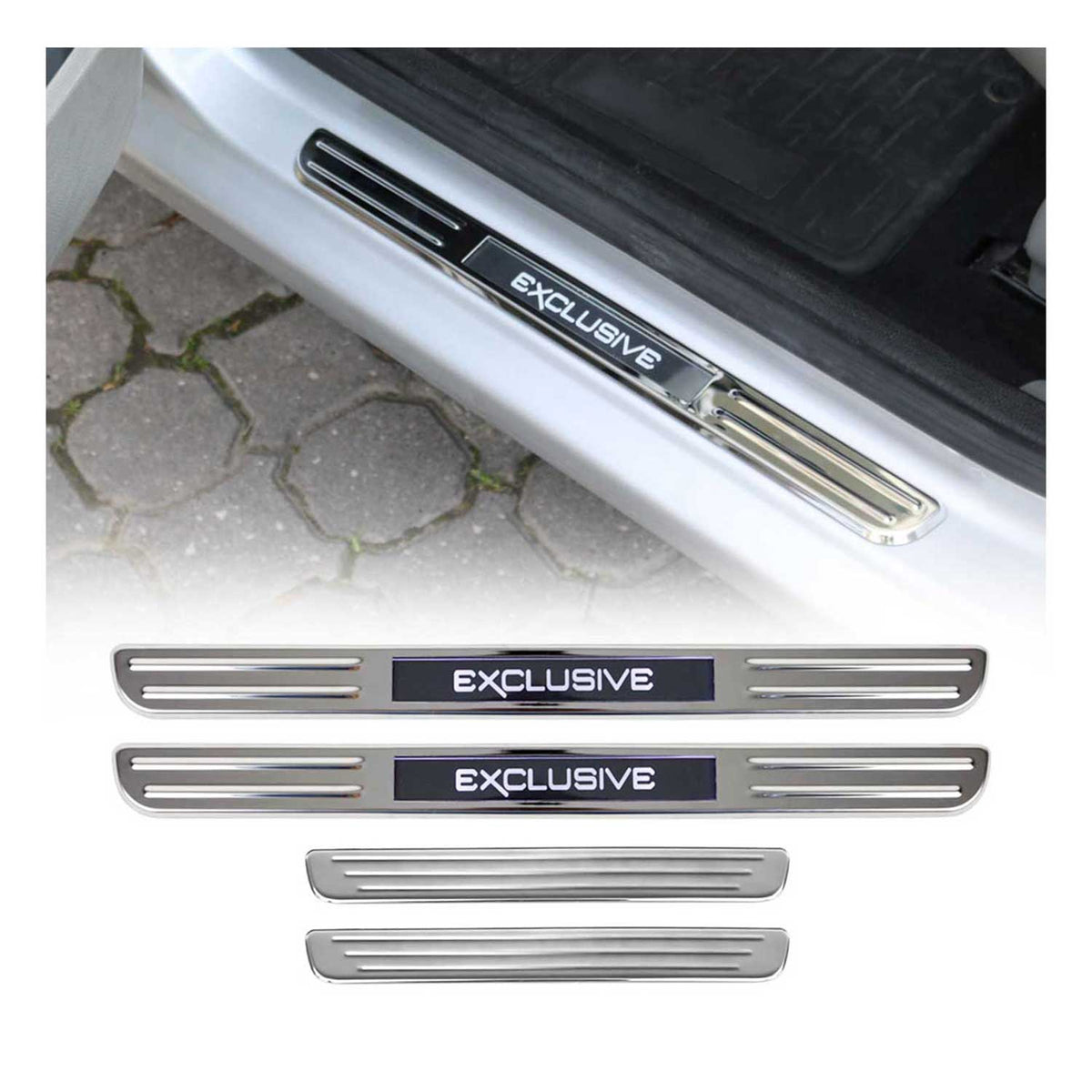 Einstiegsleisten Schweller Exclusive für VW Tiguan 2016-2024 Chrom Gebürstet 4x
