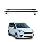 Dachträger Gepäckträger für Ford Transit Courier 2014-2023 Schwarz Stahl 2 tlg