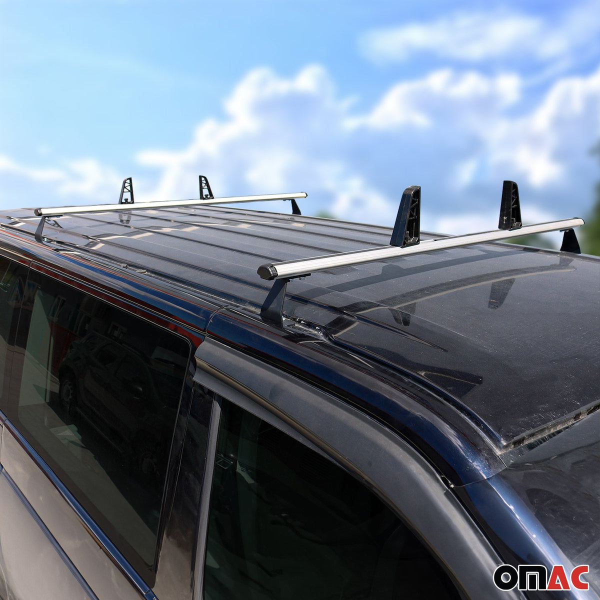 2x Dachträger + Leiterhalter Set für VW T7 Multivan 2021-2026 Silber