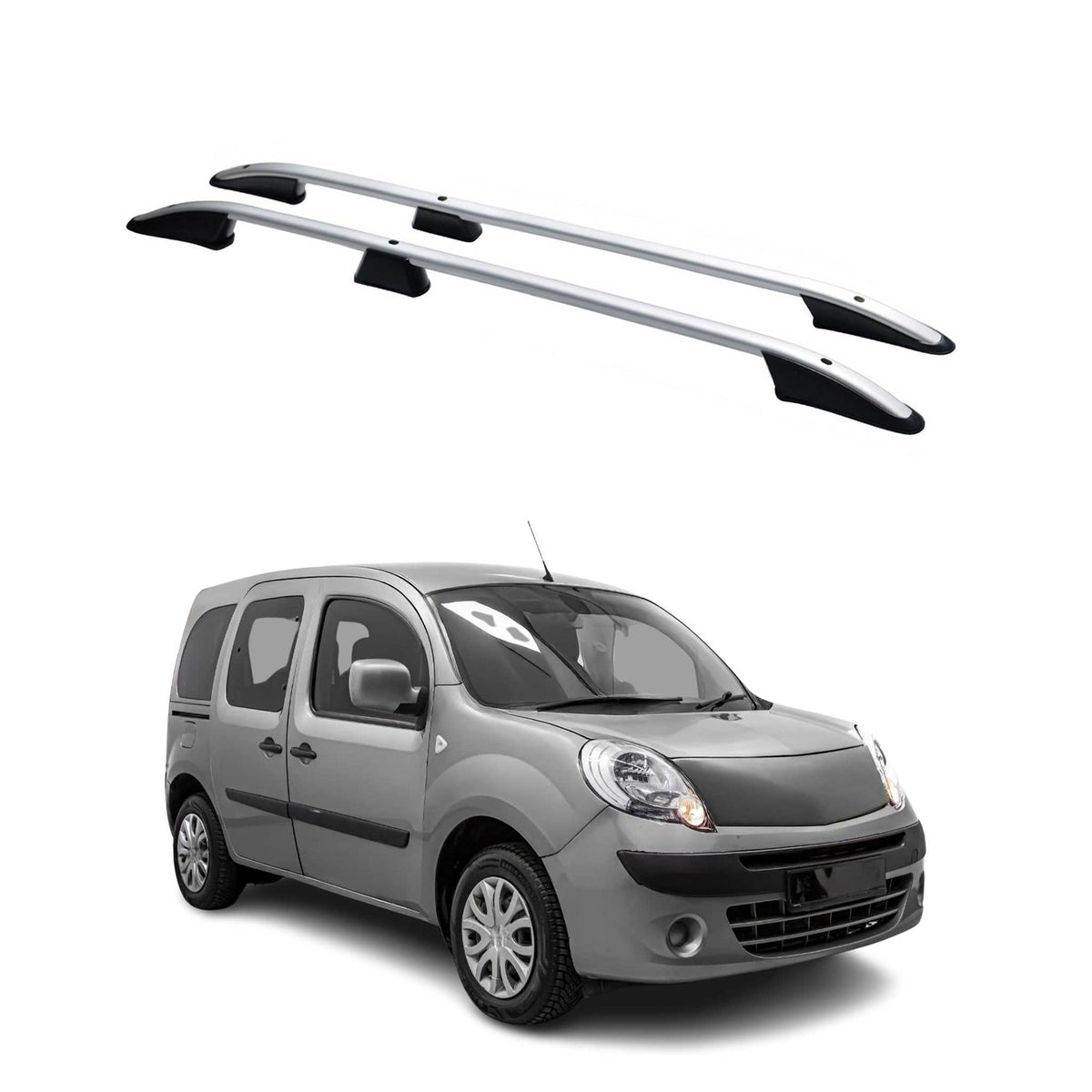 Dachreling Dachgepäckträger für Renault Kangoo 2008-2022 Kurzer Alu Grau Namma Markt