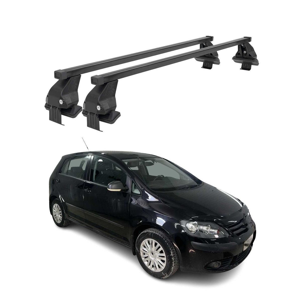 Menabo Dachträger Grundtäger für VW Golf Plus 2004-2008 50kg Stahl Schwarz 2 tlg