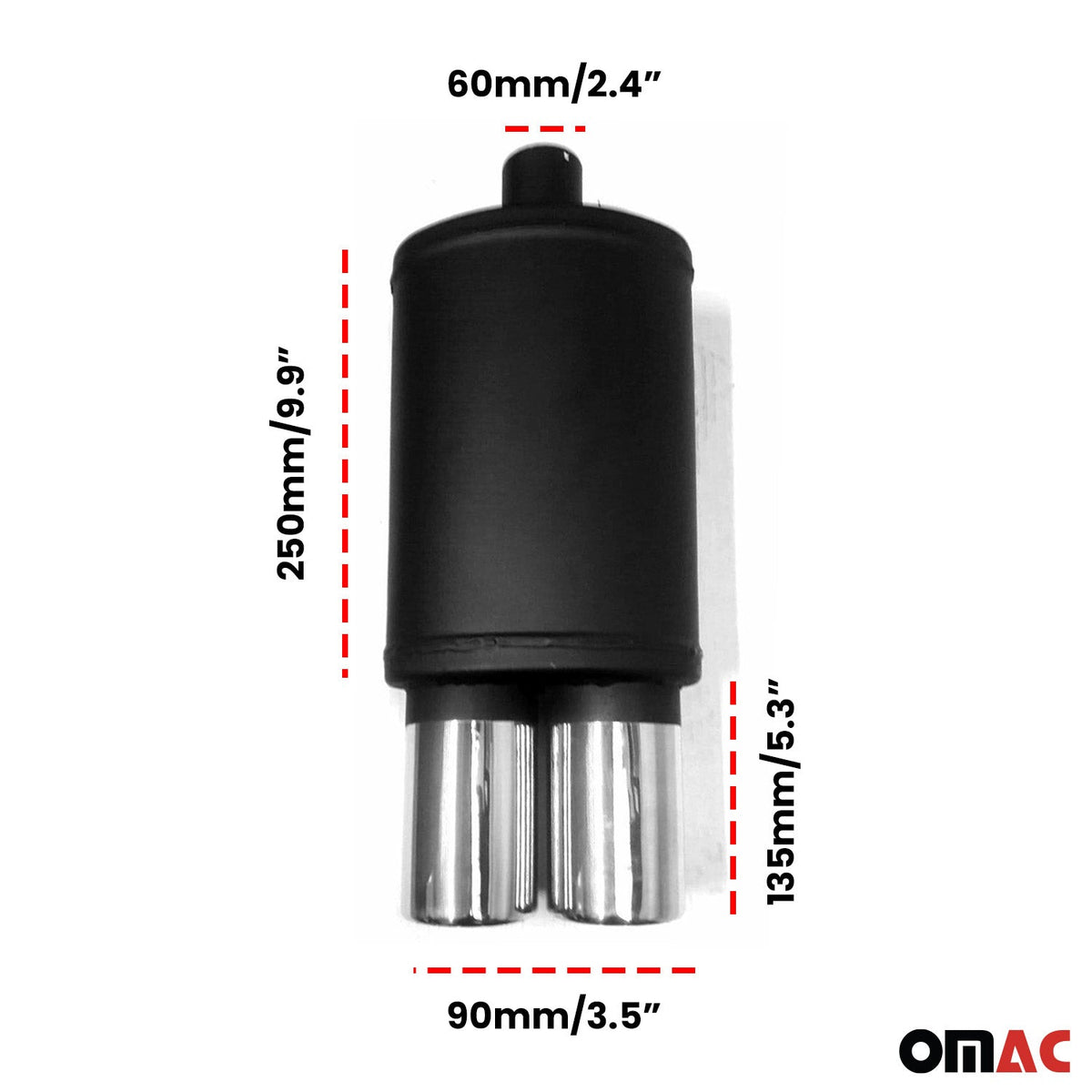 Auspuffanlage Endtopfpuff Rostfrei Endrohr Endstück Chrom Edelstahl 60 mm